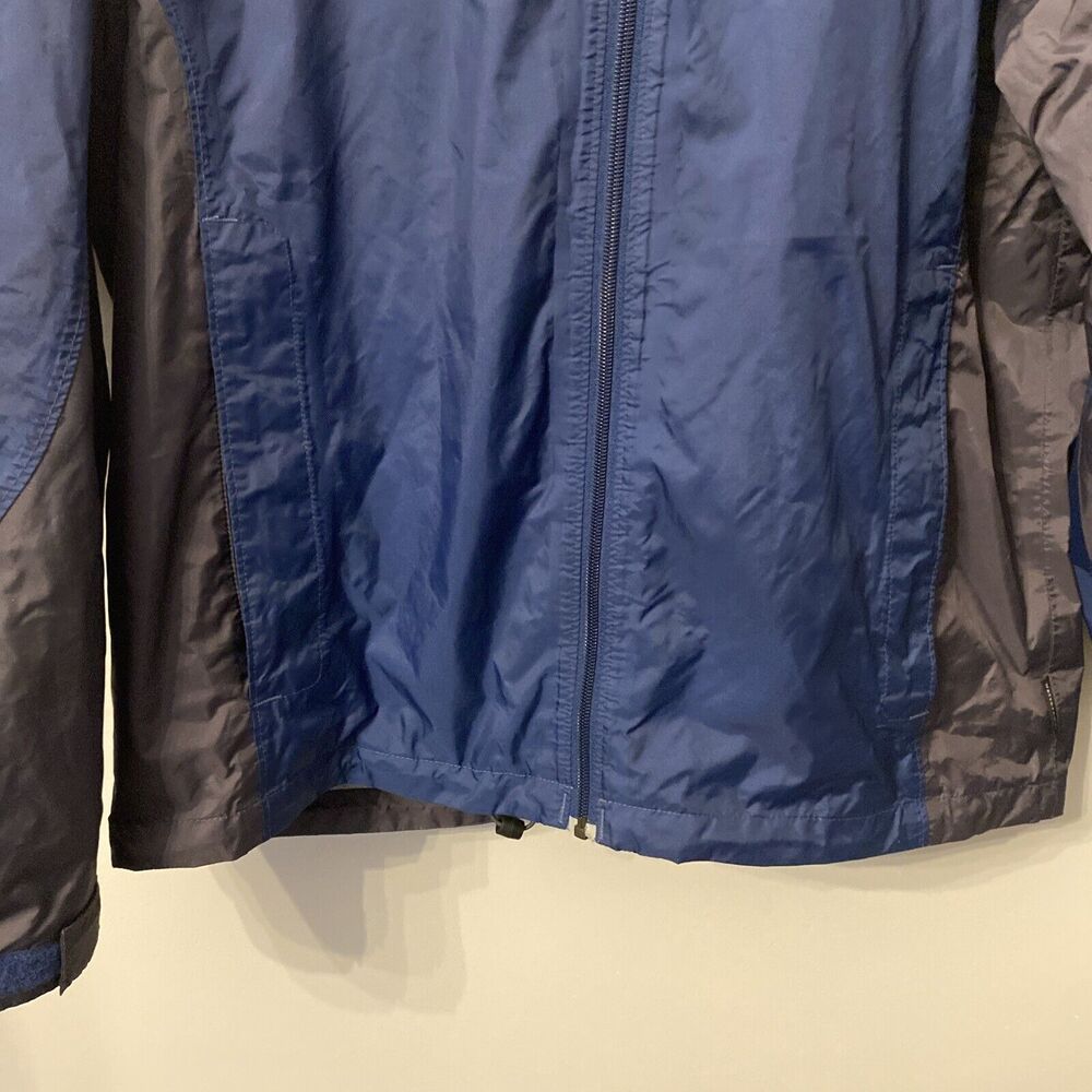 Columbia Jacket Mens Medium Blue Packable Hooded Windbreaker Rain Full Zip - Picture 3 of 11